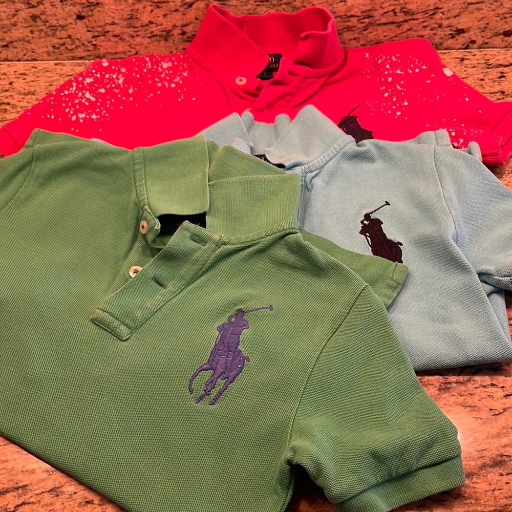 3x Ralph Lauren Kids Big Pony Polo, very good condition, no rips or stains